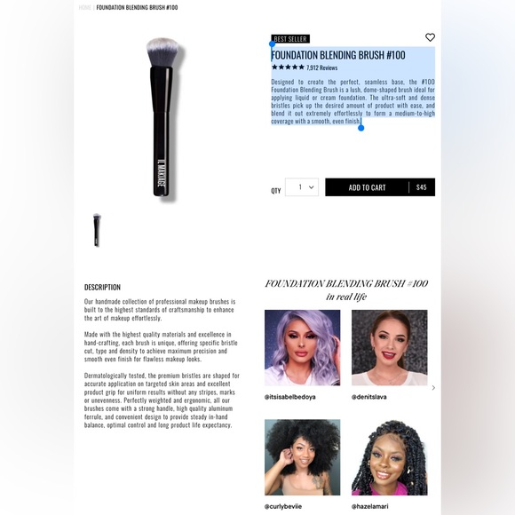 IL MAKIAGE Makeup Brand New Il Makiage 0 Foundation Blending Brush